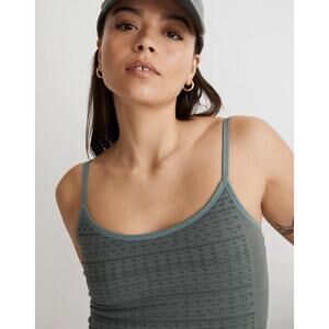 Madewell Top Womens Xxs/Xs Green Seamless Cropped Cami Tank New‎
